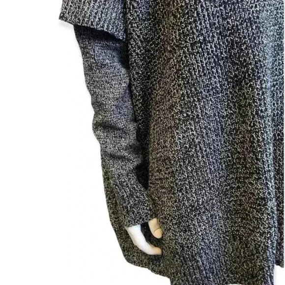 ALYA boxy oversized black cable knit cowl neck sweater women size medium - Picture 11 of 15